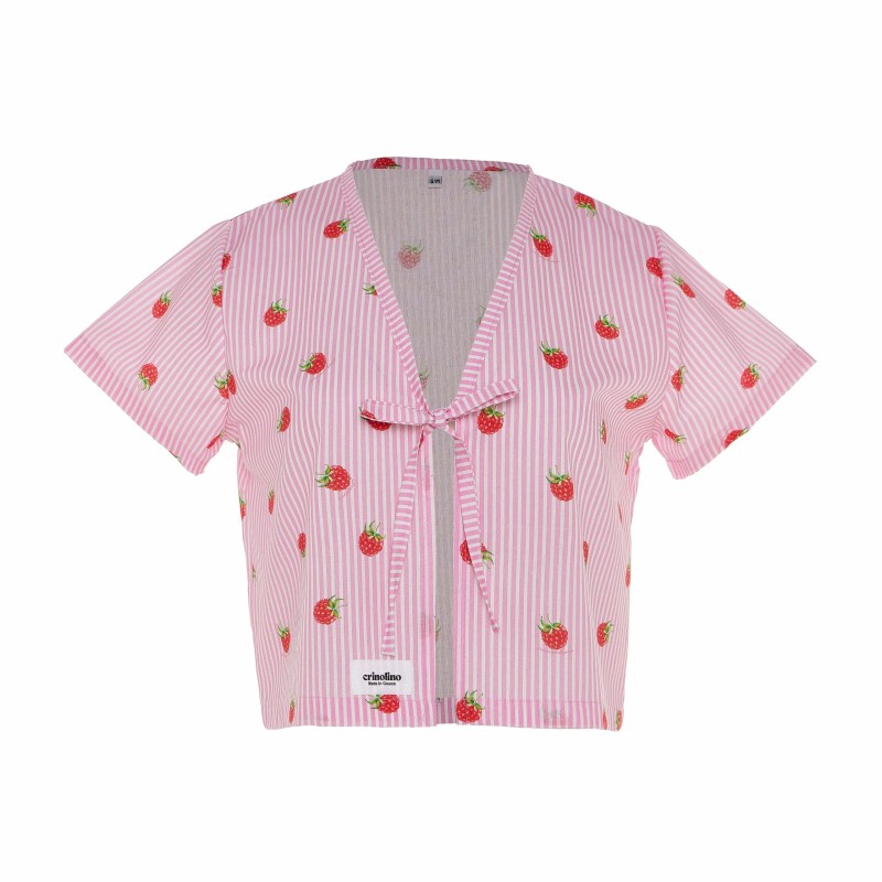 Rasberry Stripes Short Shirt