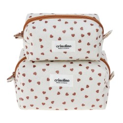 Brown Hearts Makeup Bags