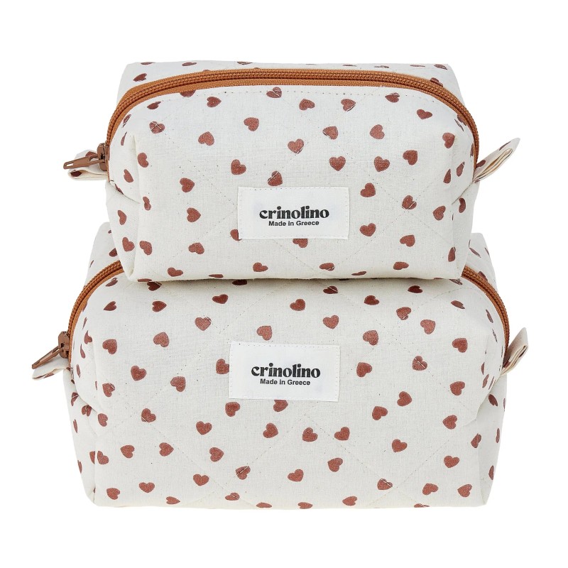 Brown Hearts Makeup Bags